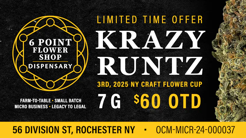 6 Point Flower Shop 7G of Krazy Runtz $60 OTD