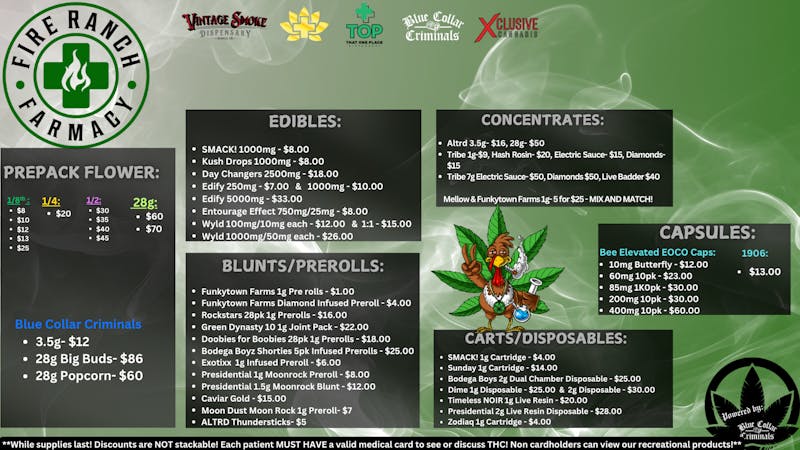 Fire Ranch Farmacy Deals of Danksgiving