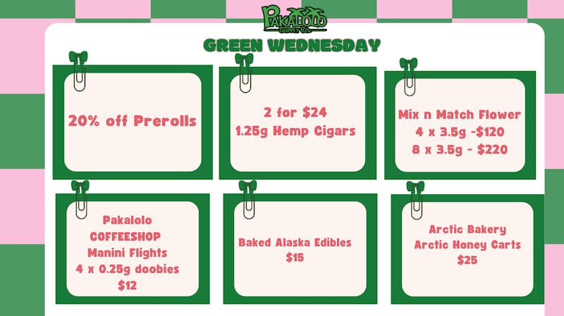 PAKALOLO SUPPLY COMPANY Pakalolo Green Wednesday & Danksgiving Deals!