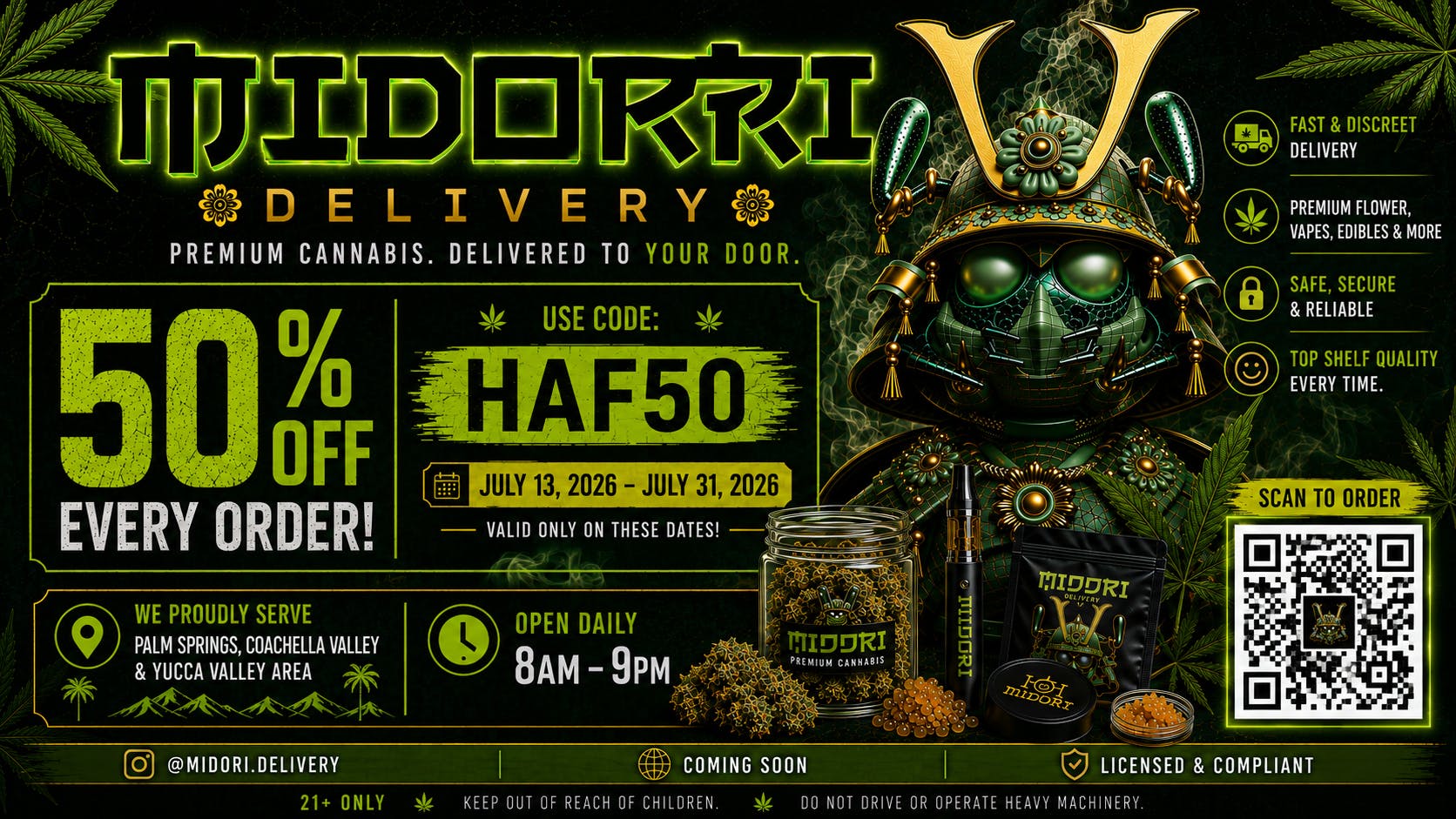 Pretty Cannabis Co - Palm Springs Midori 50% Entire menu