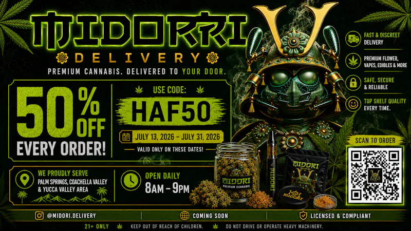 Pretty Cannabis Co - Palm Springs Midori 50% Entire menu