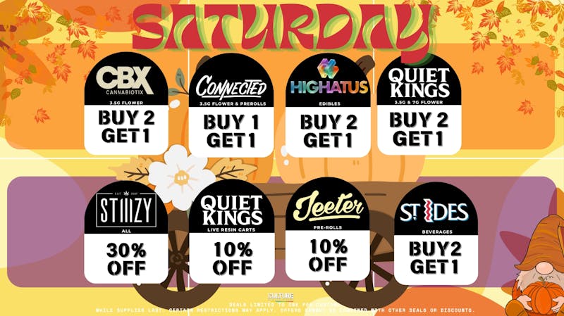 Culture Cannabis Club Marijuana and Weed Dispensary - Corona Temescal Daily Deals! Saturday