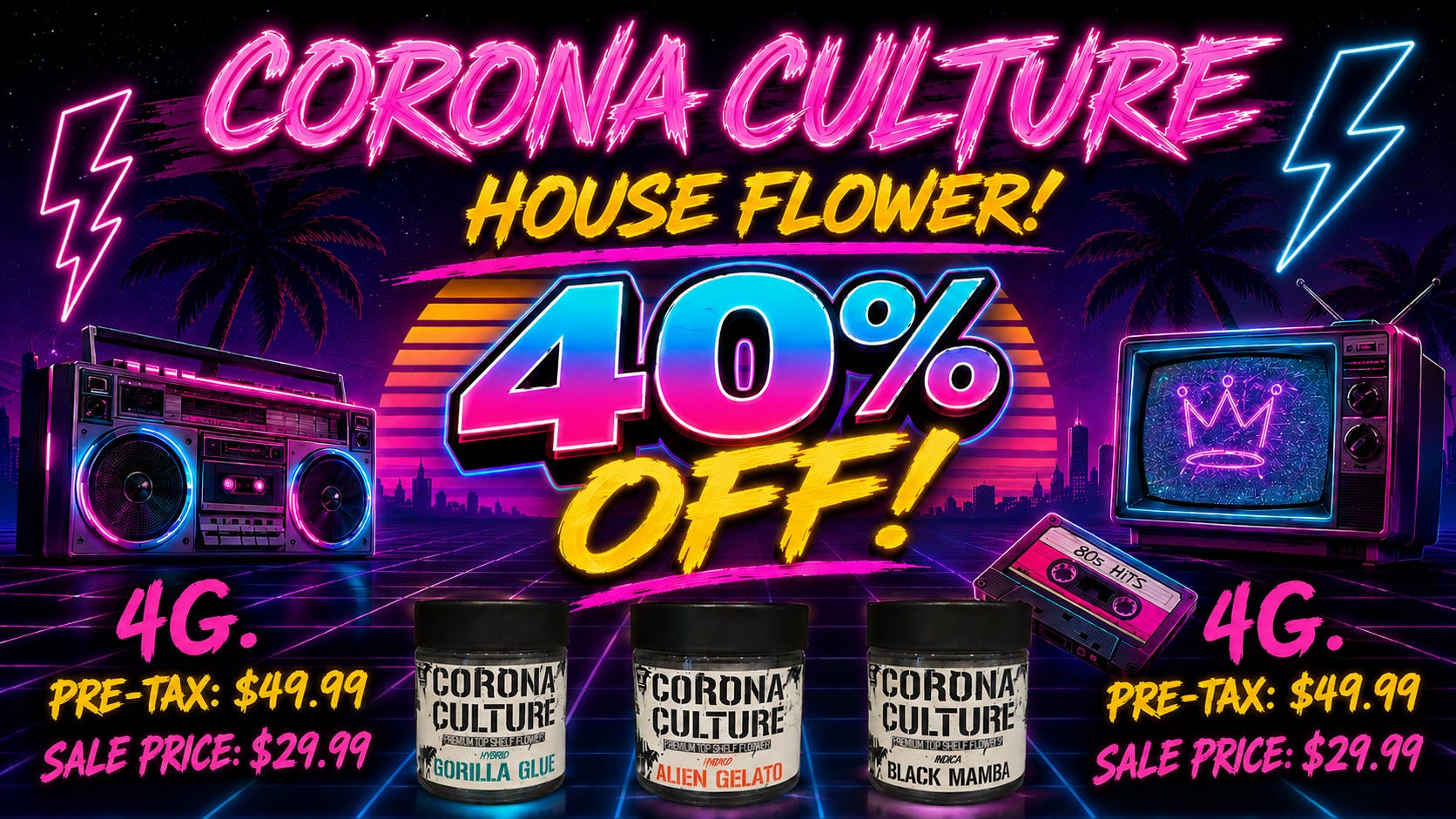 Culture Cannabis Club Marijuana and Weed Dispensary - Corona Temescal Tune in to Your 40% OFF Flower Sale