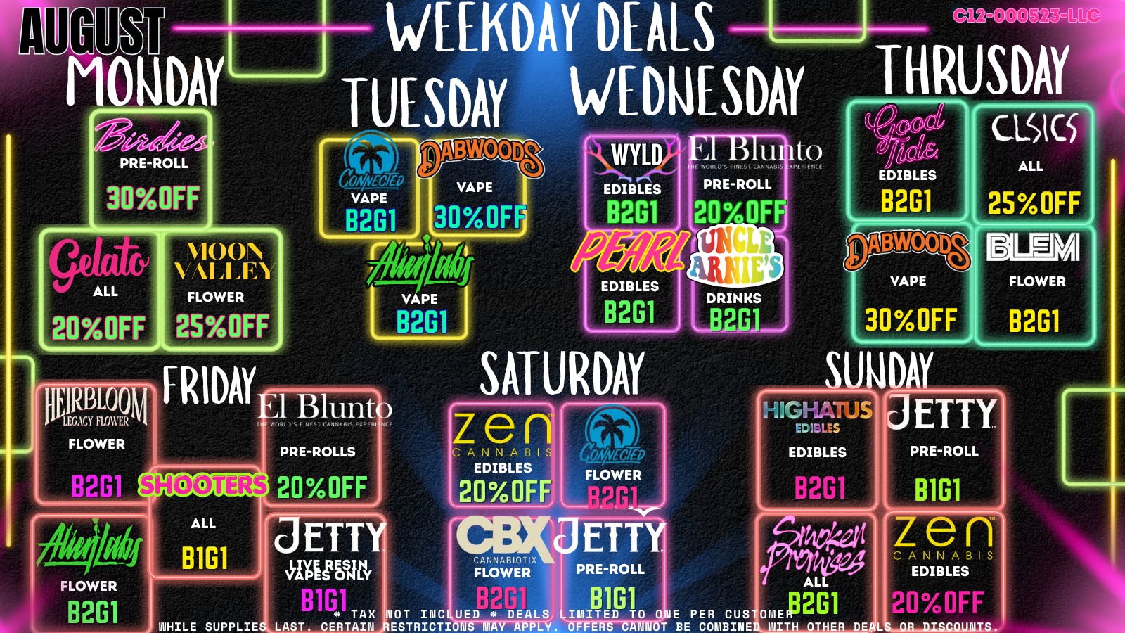 Culture Cannabis Club Marijuana and Weed Dispensary - Corona Temescal 🗓️ Daily Dose of Deals: The August Weekday Lineup