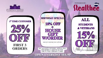 Stealthee Delivery First Time Customer 25% OFF FOR THE FIRST 3 ORDERS