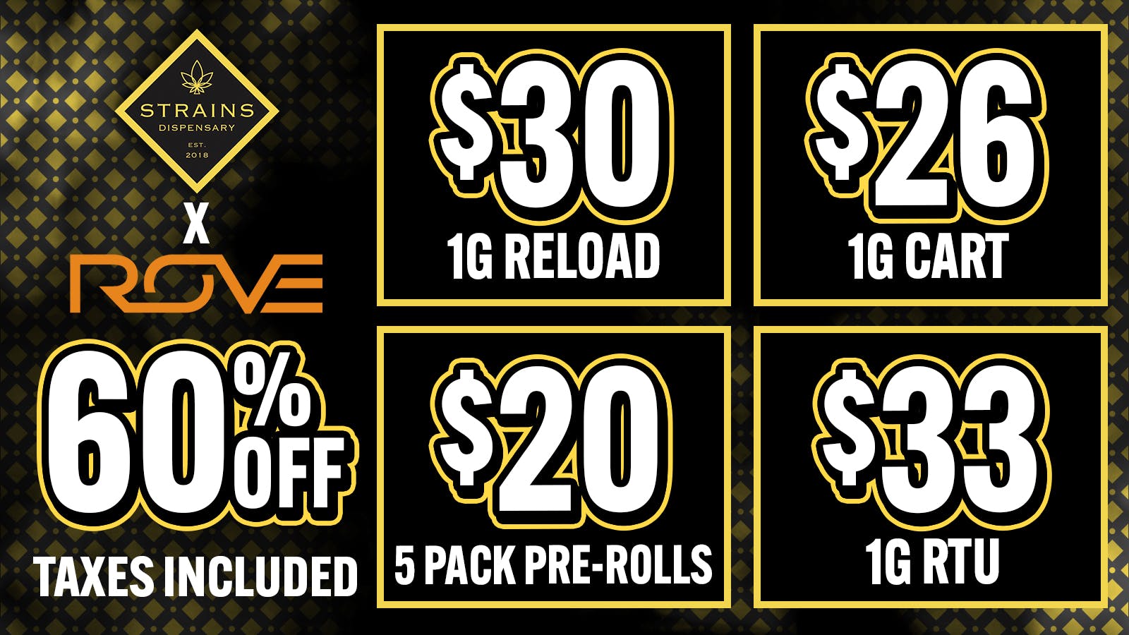 Strains - Costa Mesa 🔥 $20 ROVE Ice packs! ❄️ 60% Off ROVE! ⏳