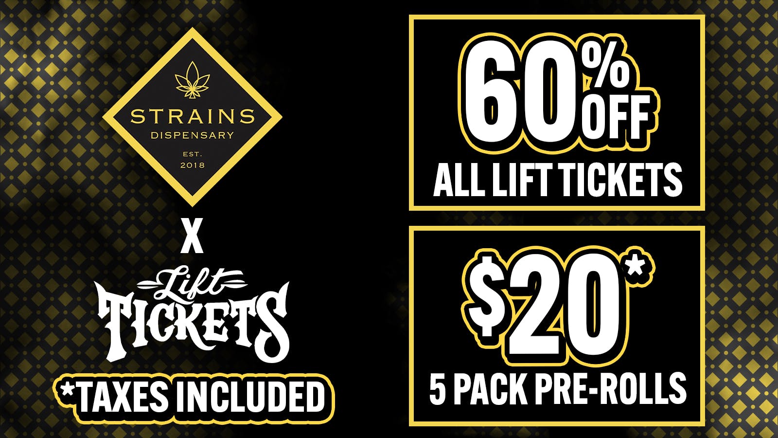 Strains - Costa Mesa $20 Lift Tickets 5pk Pre rolls! 🔥 Limited Time⏳