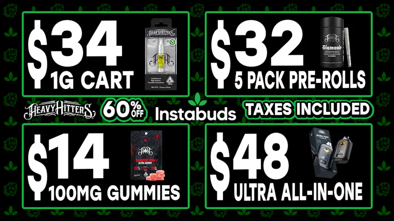 Instabuds $34 Heavy Hitters Vape Cart 1g! 💨Limited Time⏳