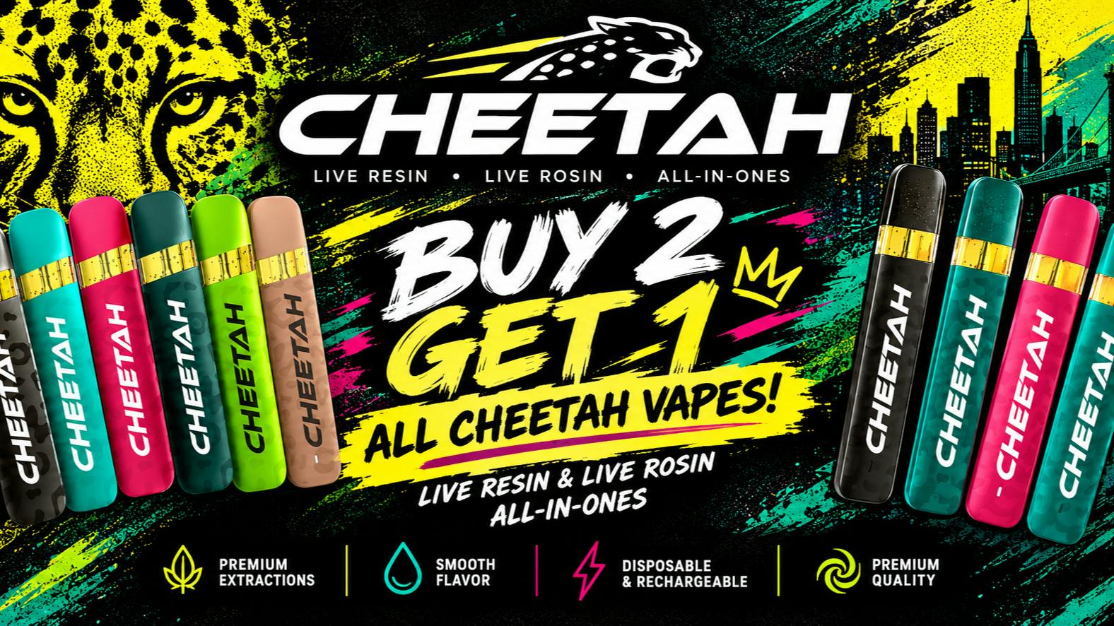 Flynnstoned Chelsea Cheetah Vapes Buy 2 Get 1!
