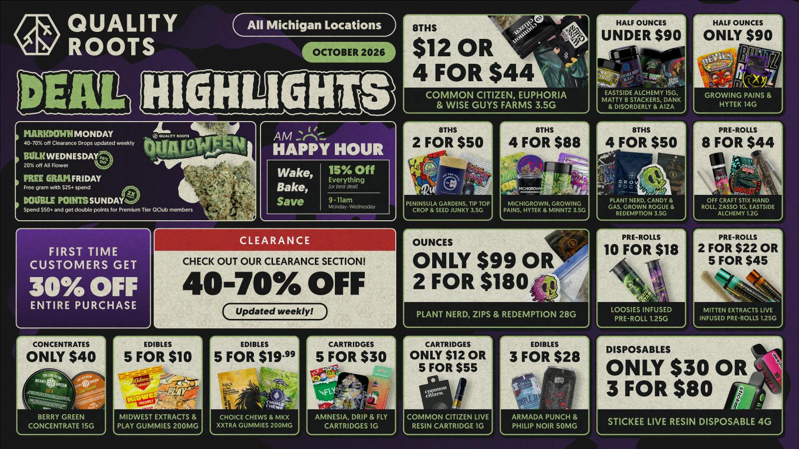 Quality Roots Monroe October Deals at Quality Roots 🍂 🎃 🍁