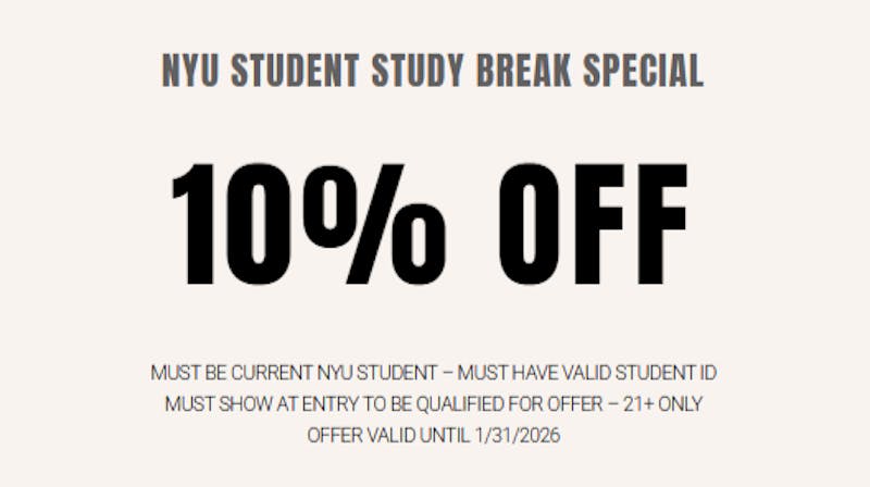 Smacked Village NYU STUDENT "STUDY BREAK" SPECIAL