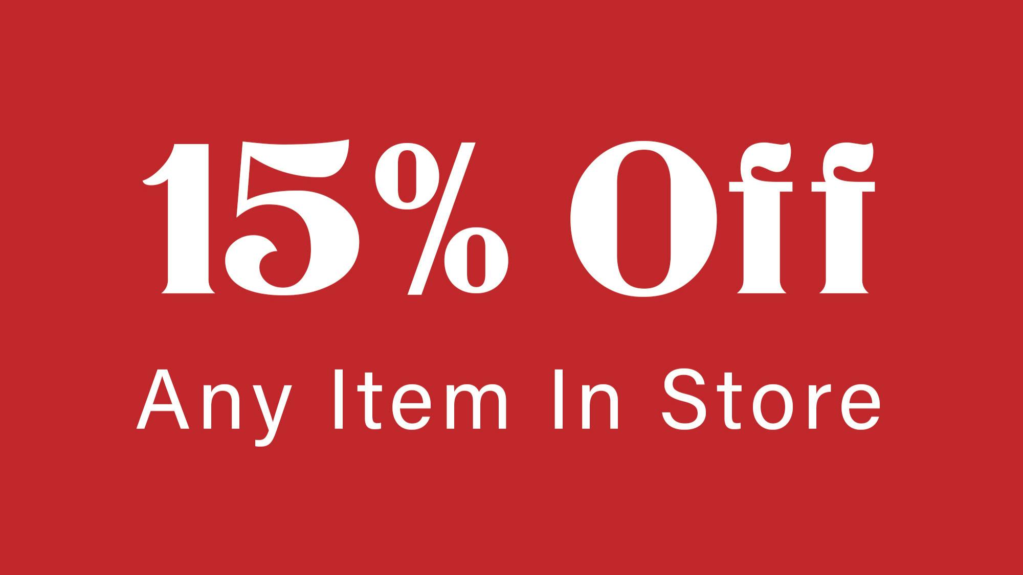 ESH 15% off discount on each item