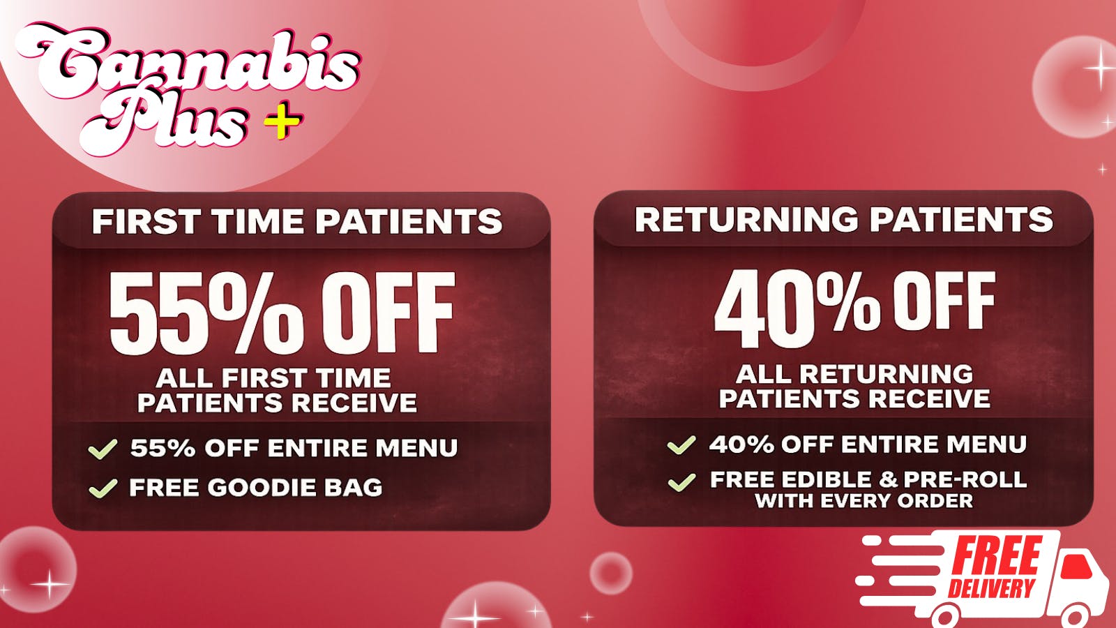 Cannabis Plus - San Marcos DEALS FOR EVERYONE, FREE GOODIES AND SAVINGS