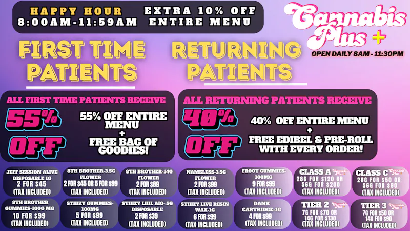 Cannabis Plus - San Marcos The Ultimate First-Time Hookup 55%OFF+Free Goodies