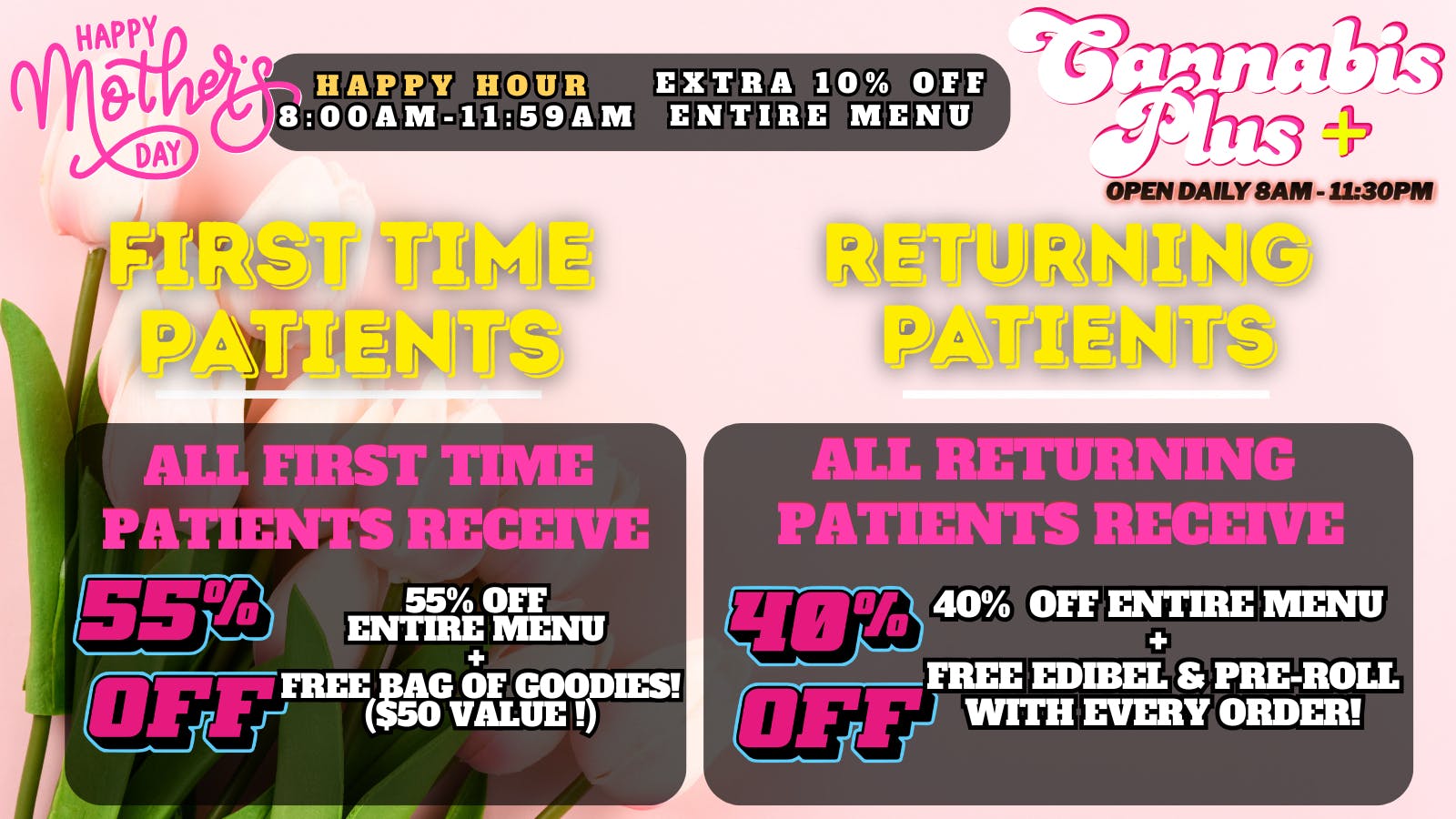 Cannabis Plus - Oceanside Happy Mother's Day! - Don't Miss 55% Off
