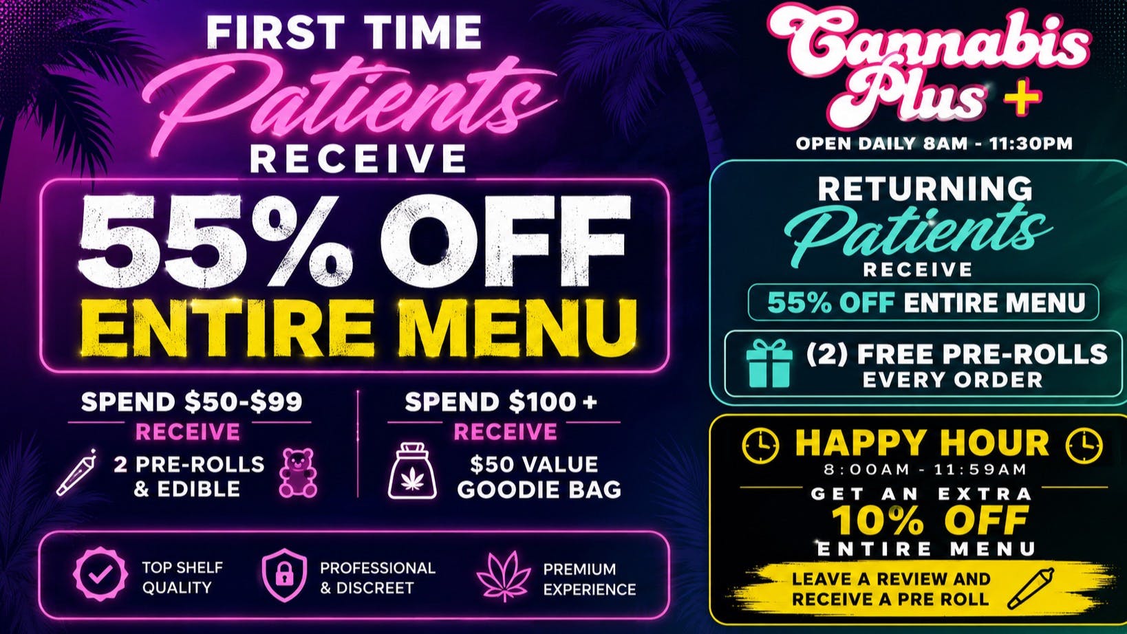 Cannabis Plus - Oceanside Summer Stash Sale - 55% OFF & Free Goodies!