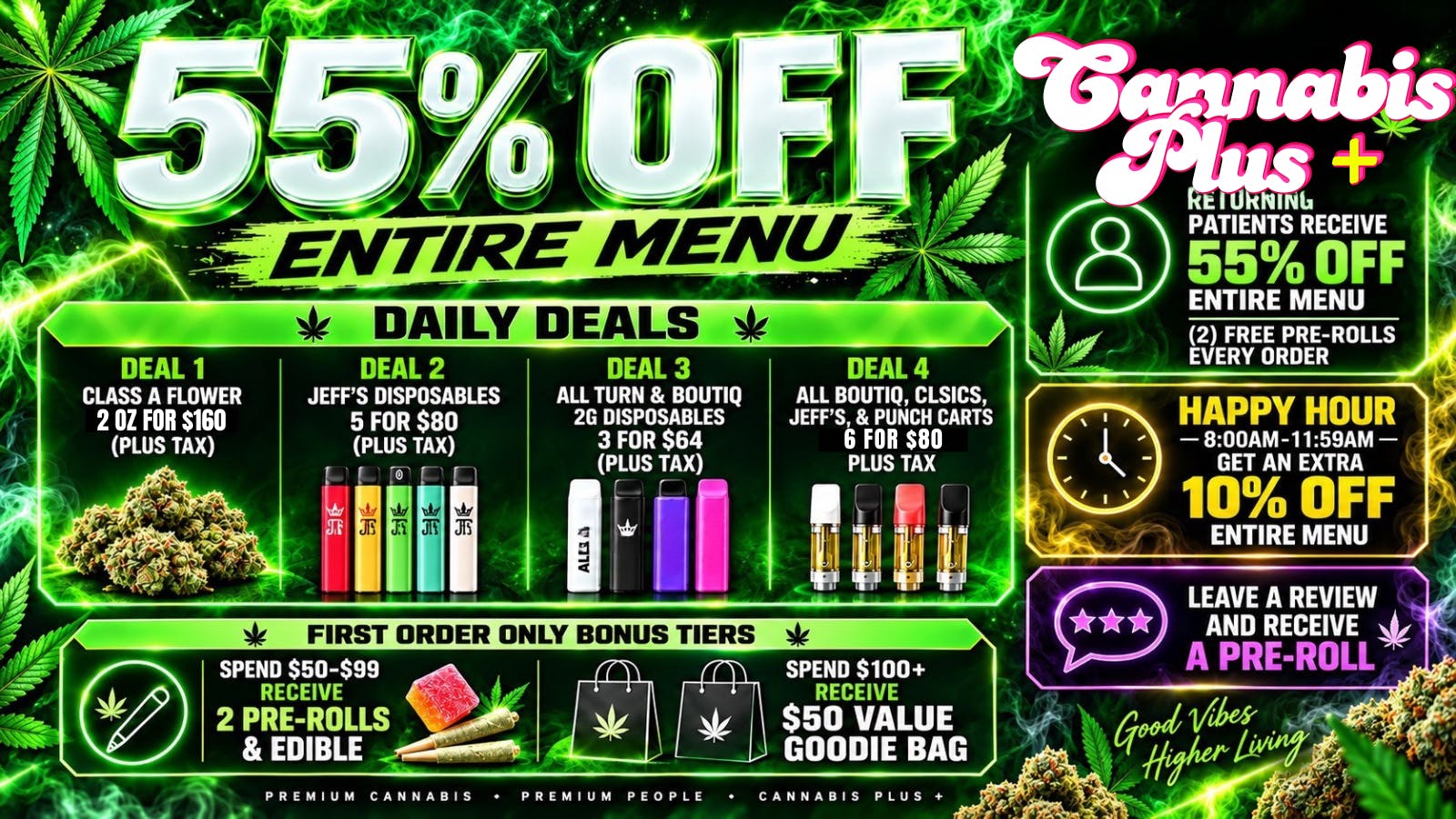 Cannabis Plus - Fallbrook Summer Stash Sale - 55% OFF & Free Goodies!