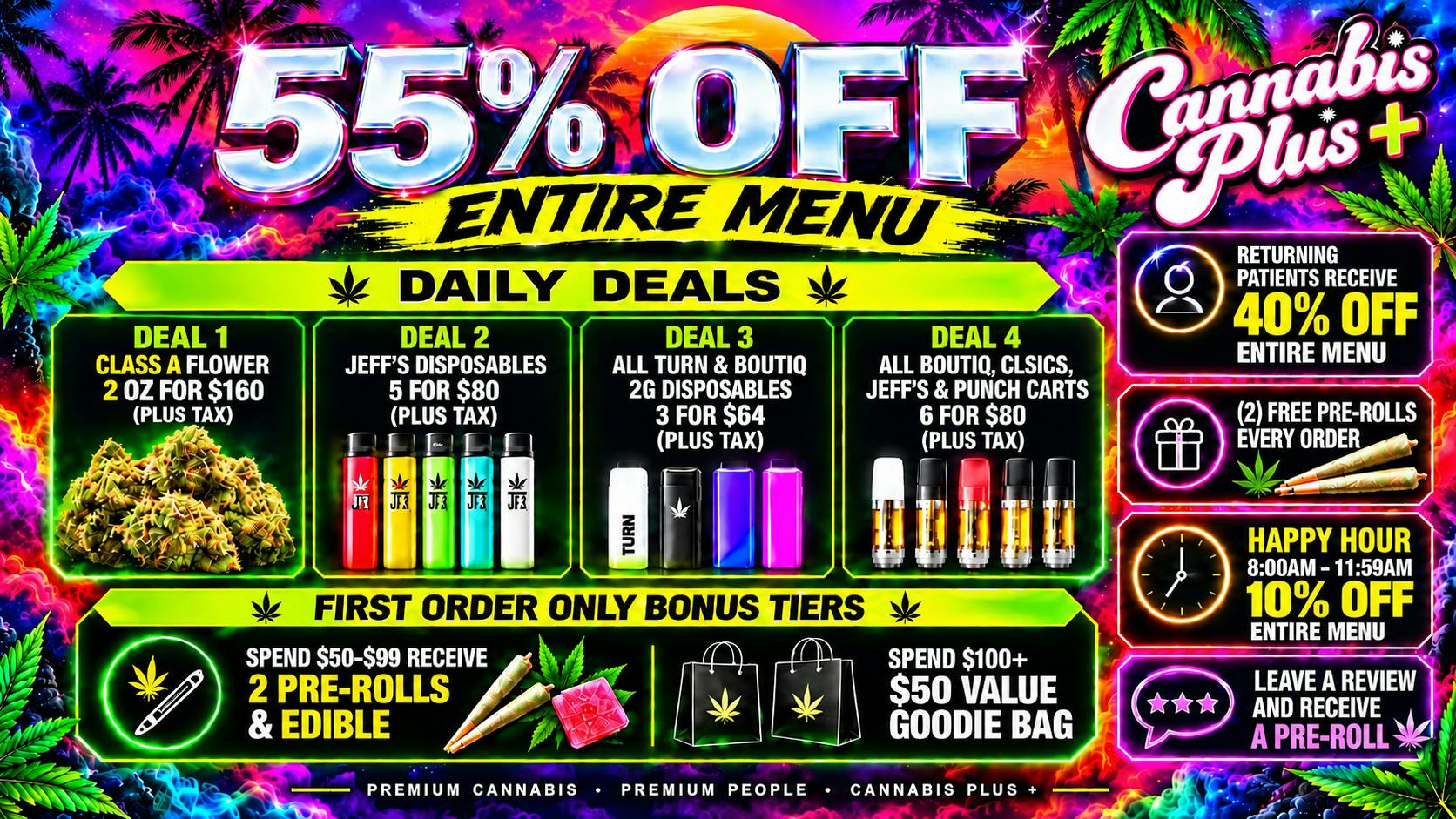 Cannabis Plus - San Marcos 😮‍💨 Save 55% OFF + FREE Goodies Every Order! 🤩