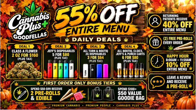Cannabis Plus - Fallbrook 😮‍💨 Save 55% OFF + FREE Goodies Every Order! 🤩