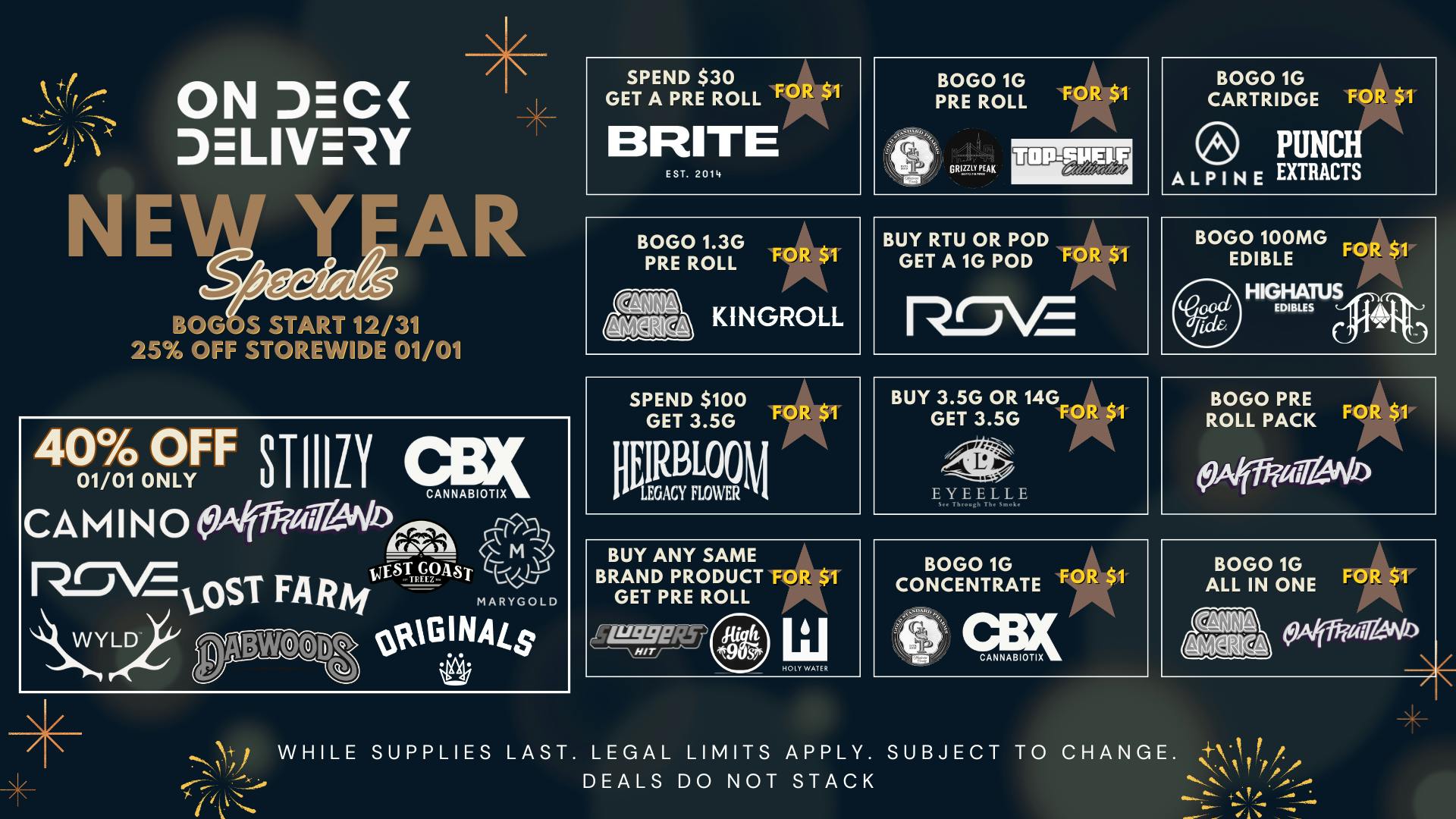 On Deck Delivery New Year Specials