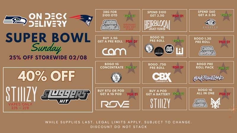 On Deck Delivery Super Bowl Sunday Deals