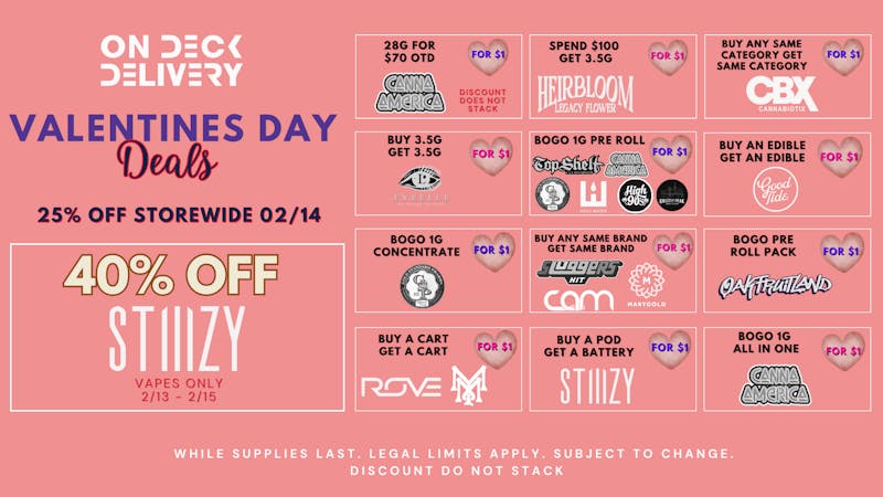 On Deck Delivery Valentine's Day Deals