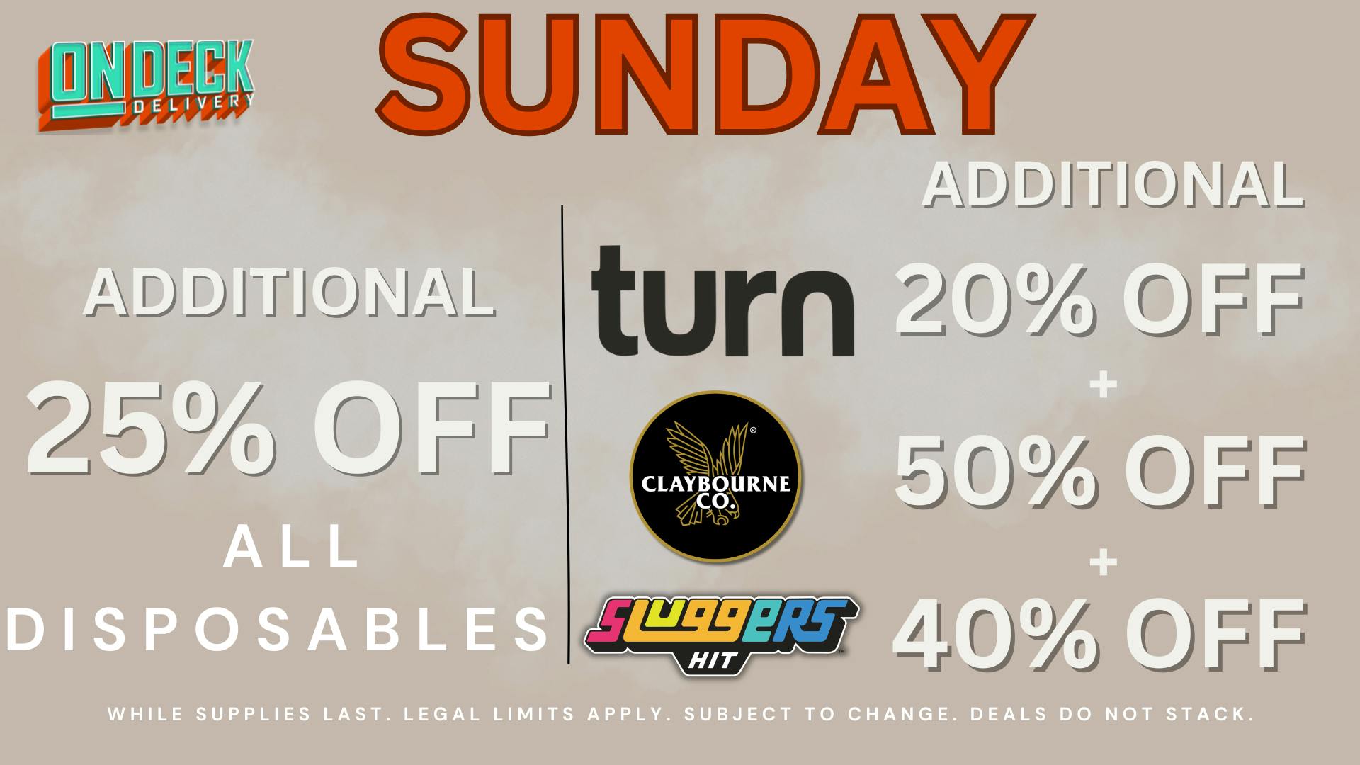On Deck Delivery 50% OFF SELECT PRODUCTS