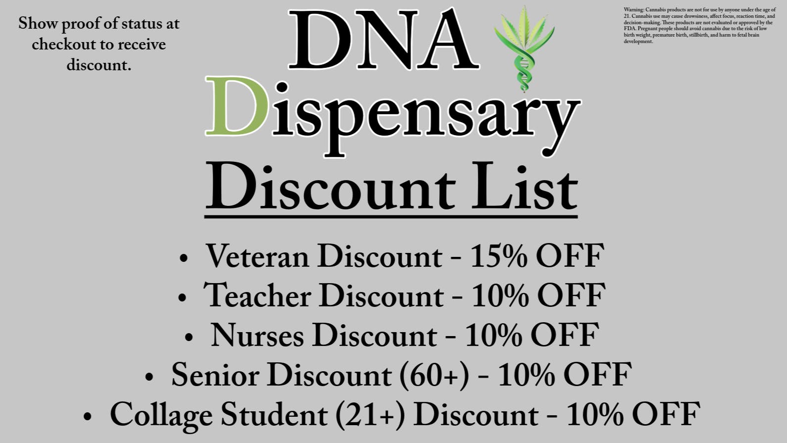 DNA Dispensary DNA Dispensary - DISCOUNTS!!!