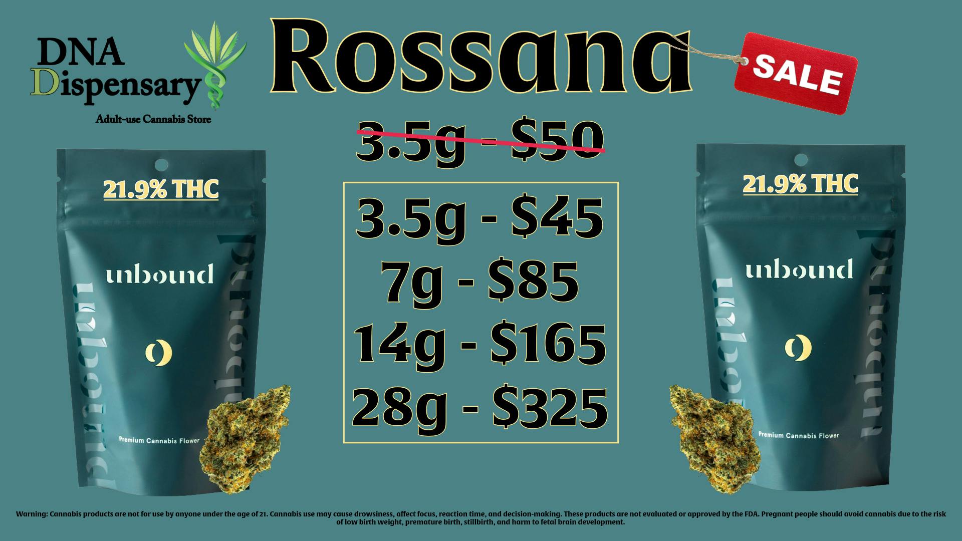 DNA Dispensary Up to $75 OFF - Rossana