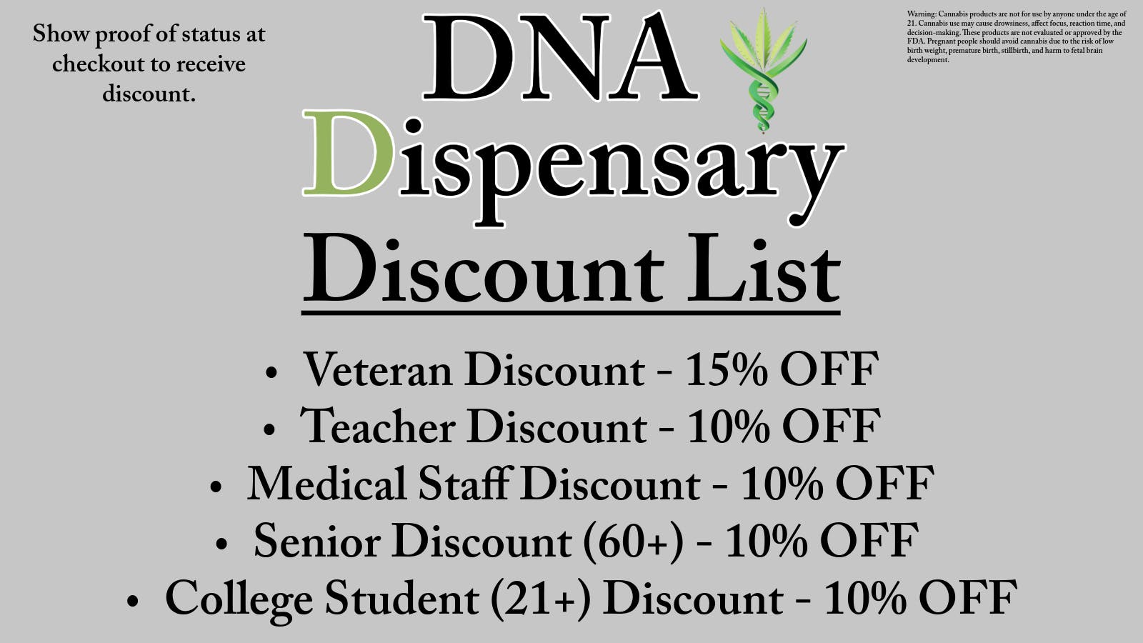 DNA Dispensary DNA Dispensary - DISCOUNTS!!!