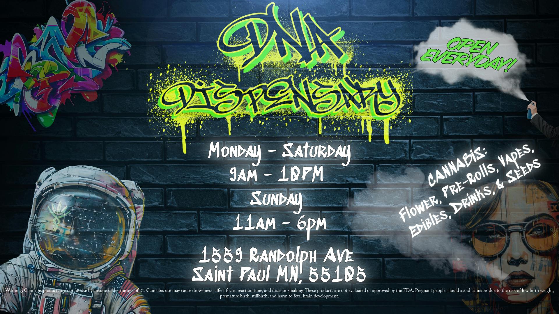 DNA Dispensary Now Open Everyday!!