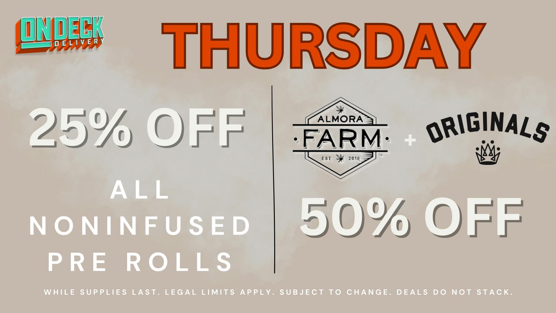 On Deck Delivery 50% OFF SELECT PRODUCTS