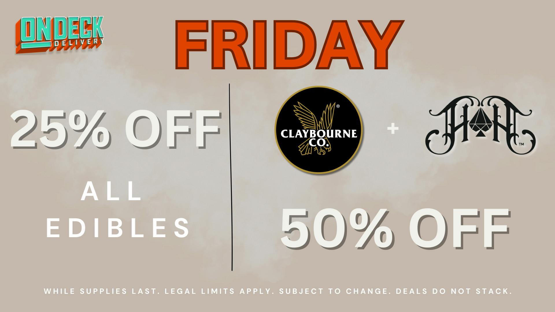 On Deck Delivery 50% OFF SELECT PRODUCTS