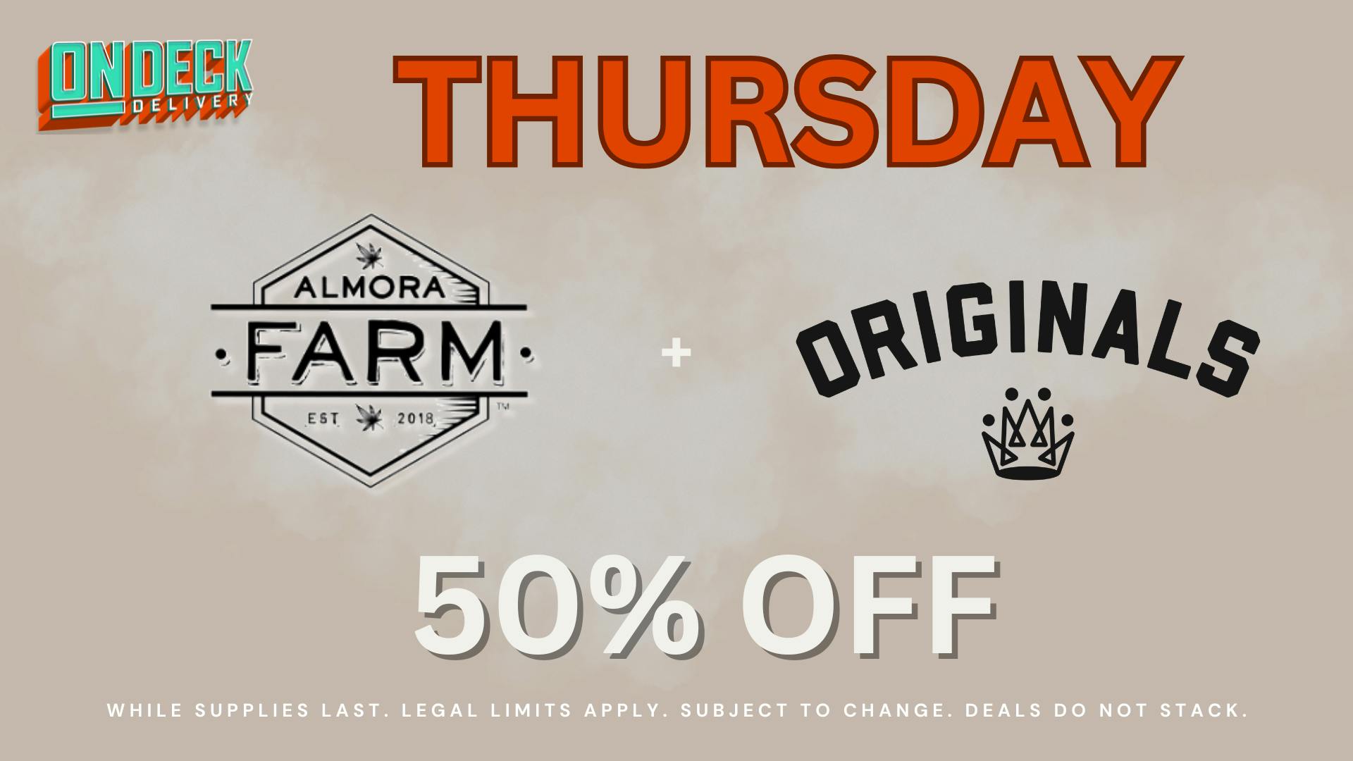 On Deck Delivery 50% OFF SELECT PRODUCTS