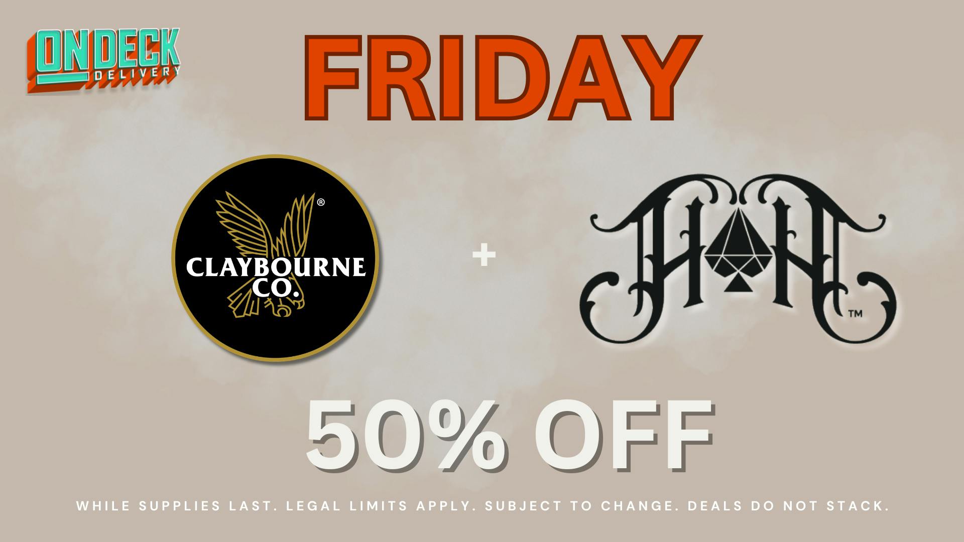 On Deck Delivery 50% OFF SELECT PRODUCTS