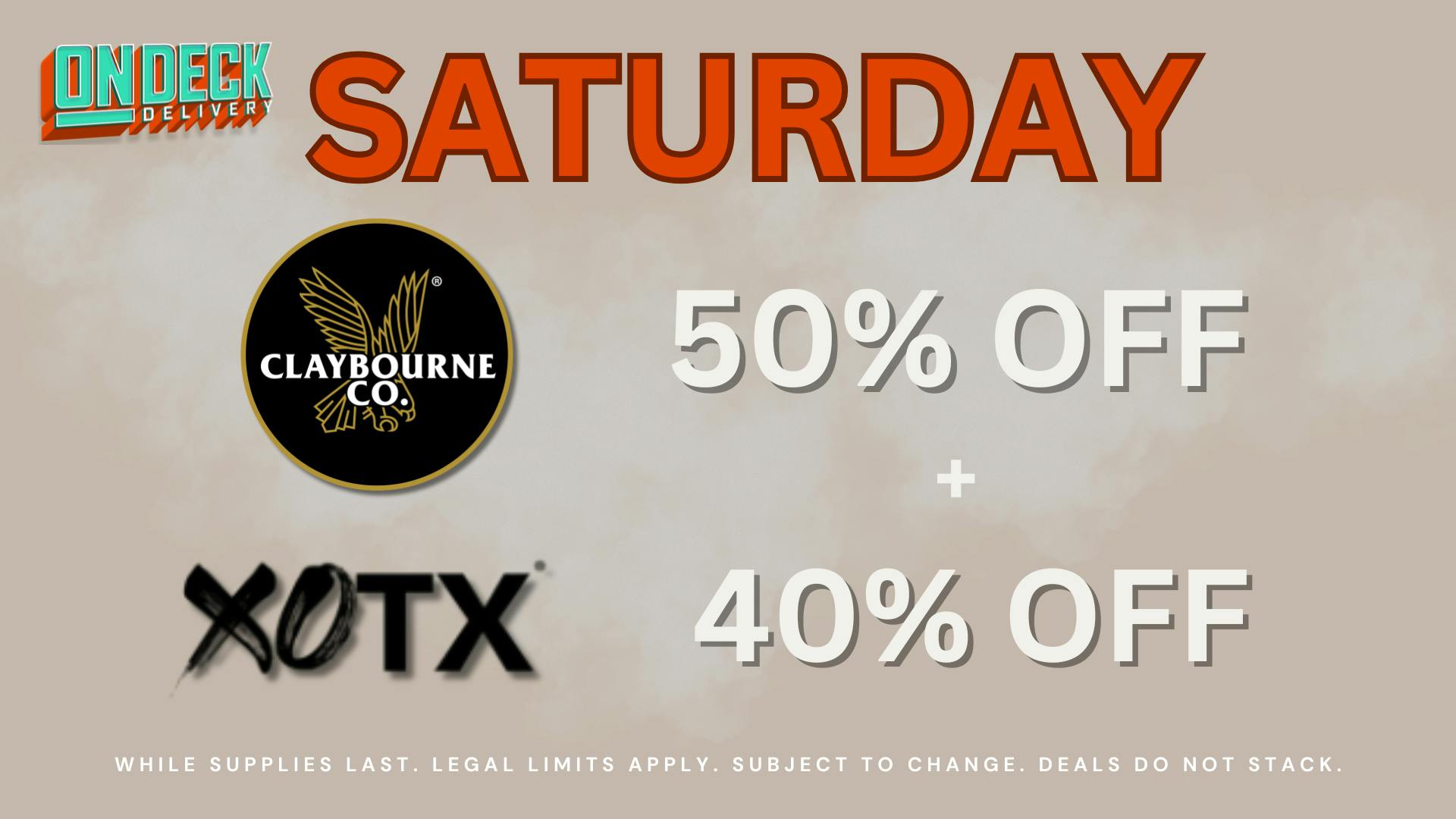 On Deck Delivery 50% OFF SELECT PRODUCTS