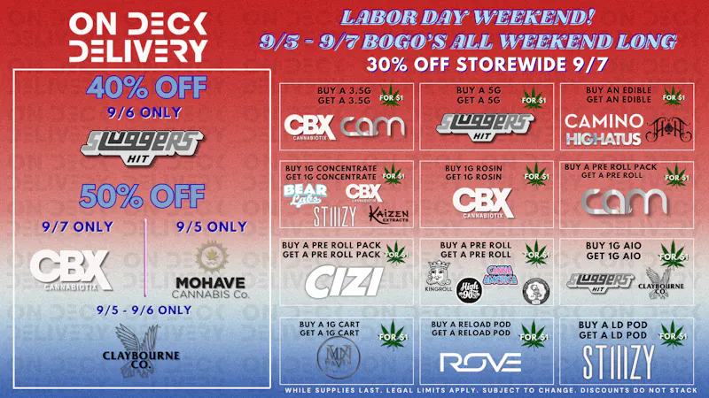 On Deck Delivery LABOR DAY WEEKEND DEALS!