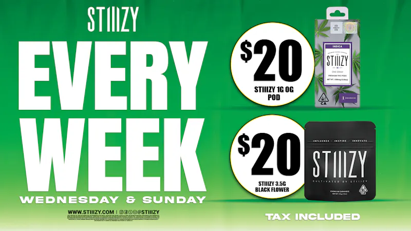 STIIIZY Fairfield $20 1g OG Pods and 3.5g Black Label