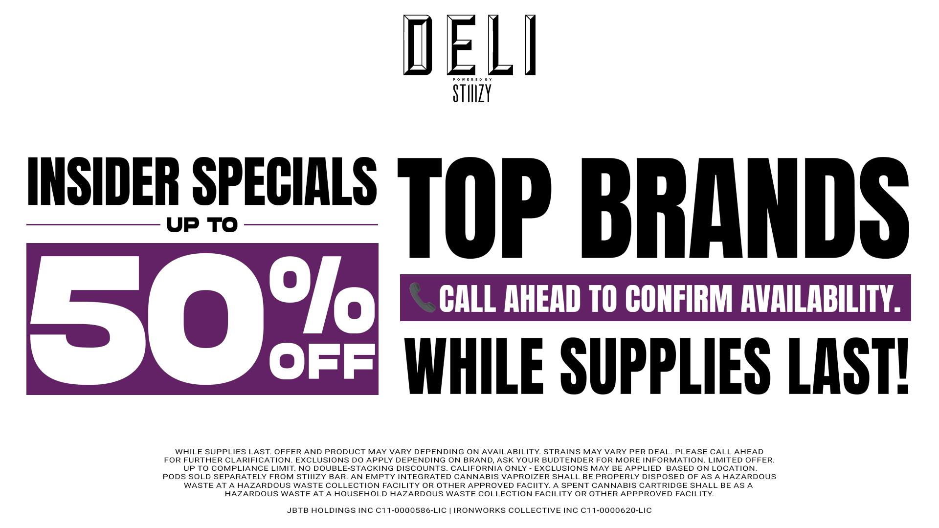 DELI by Caliva Up to 50% off Select Items