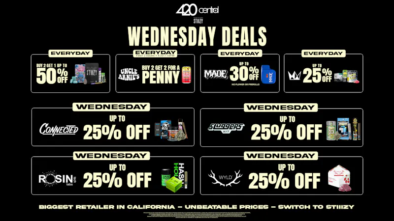 420 Central Powered by STIIIZY Up to 30% off every Wednesday