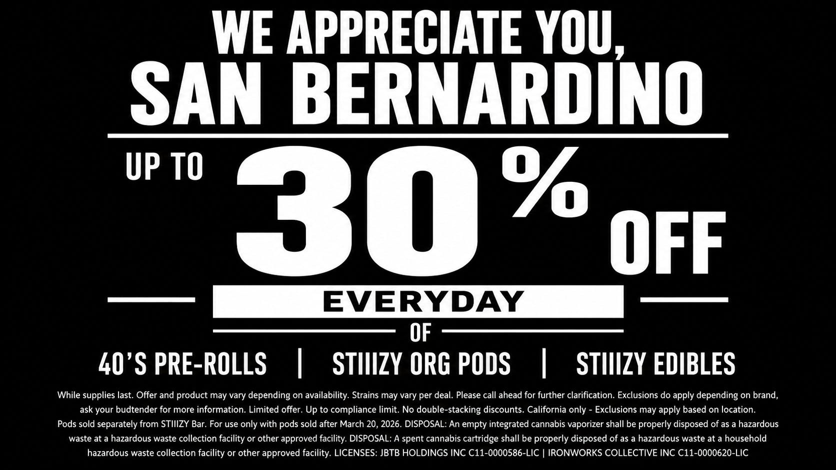 STIIIZY 909 San Bernardino Up to 30% off for Customer Appreciation