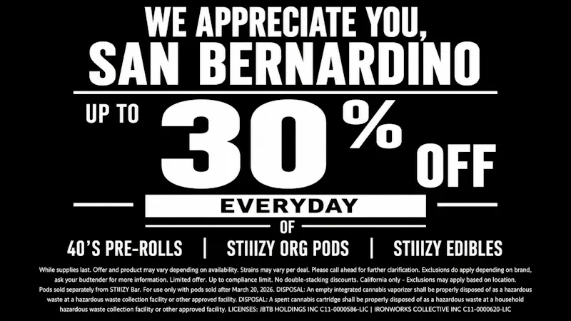 STIIIZY 909 San Bernardino Up to 30% off for Customer Appreciation