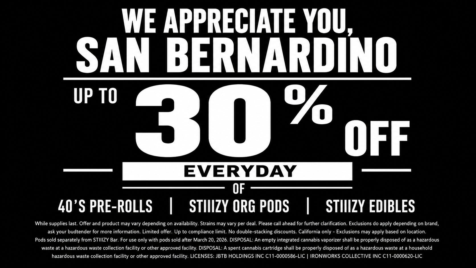STIIIZY 909 San Bernardino Up to 30% off Everyday