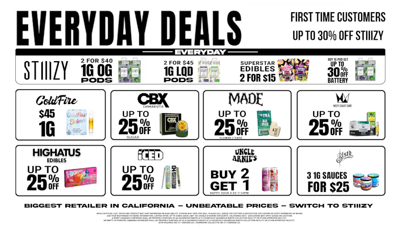 STIIIZY Lake Elsinore (NOW OPEN) Up to 25% off Top Brands!