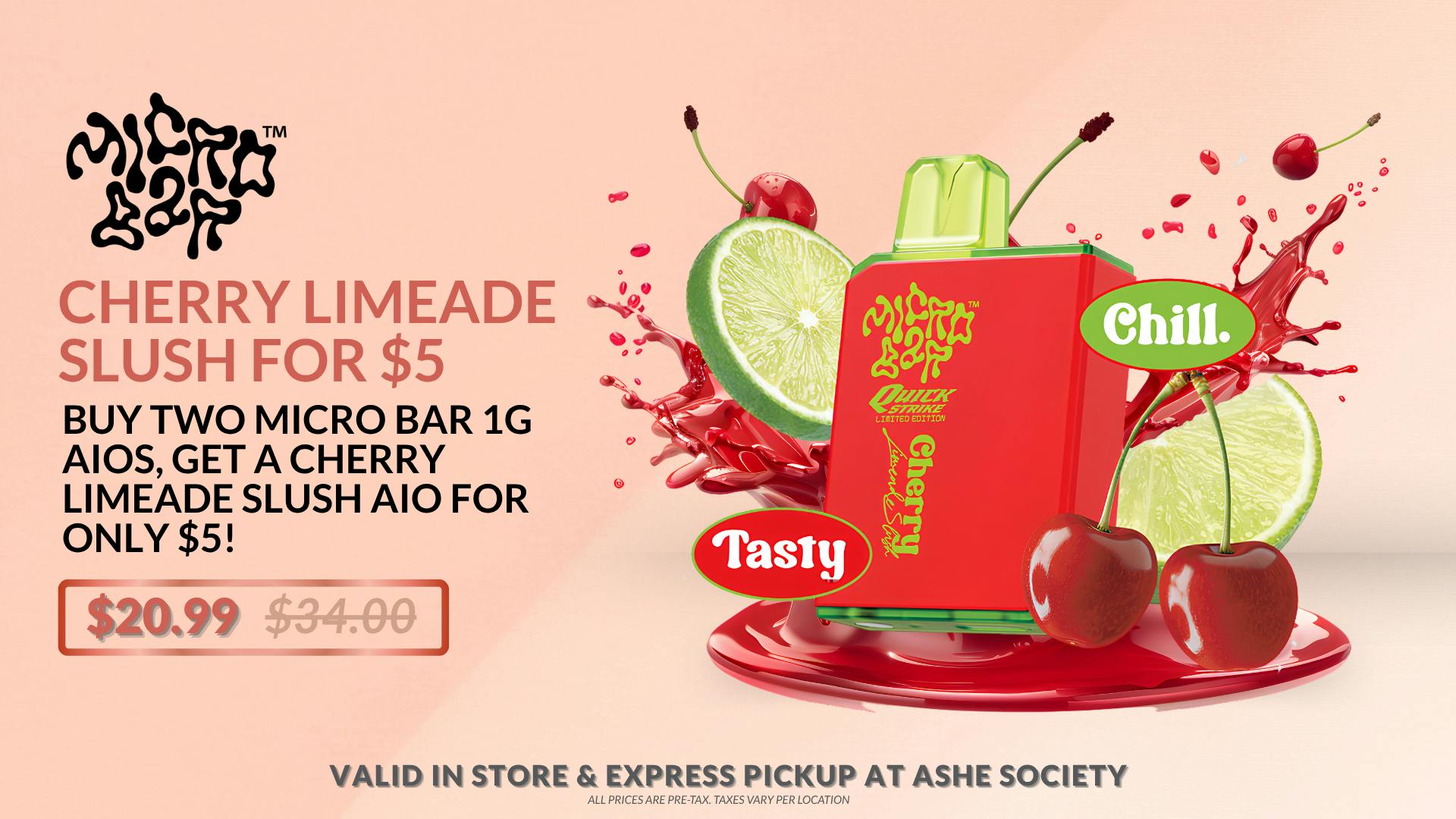 ASHE Society - Pomona Unlock Micro Bar’s Cherry Limeade Slush for $5