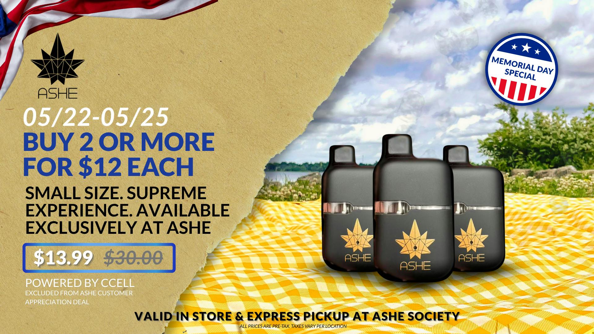 ASHE Society - San Bernardino Memorial Day Deal ASHE: Buy 2 or More for $12 each