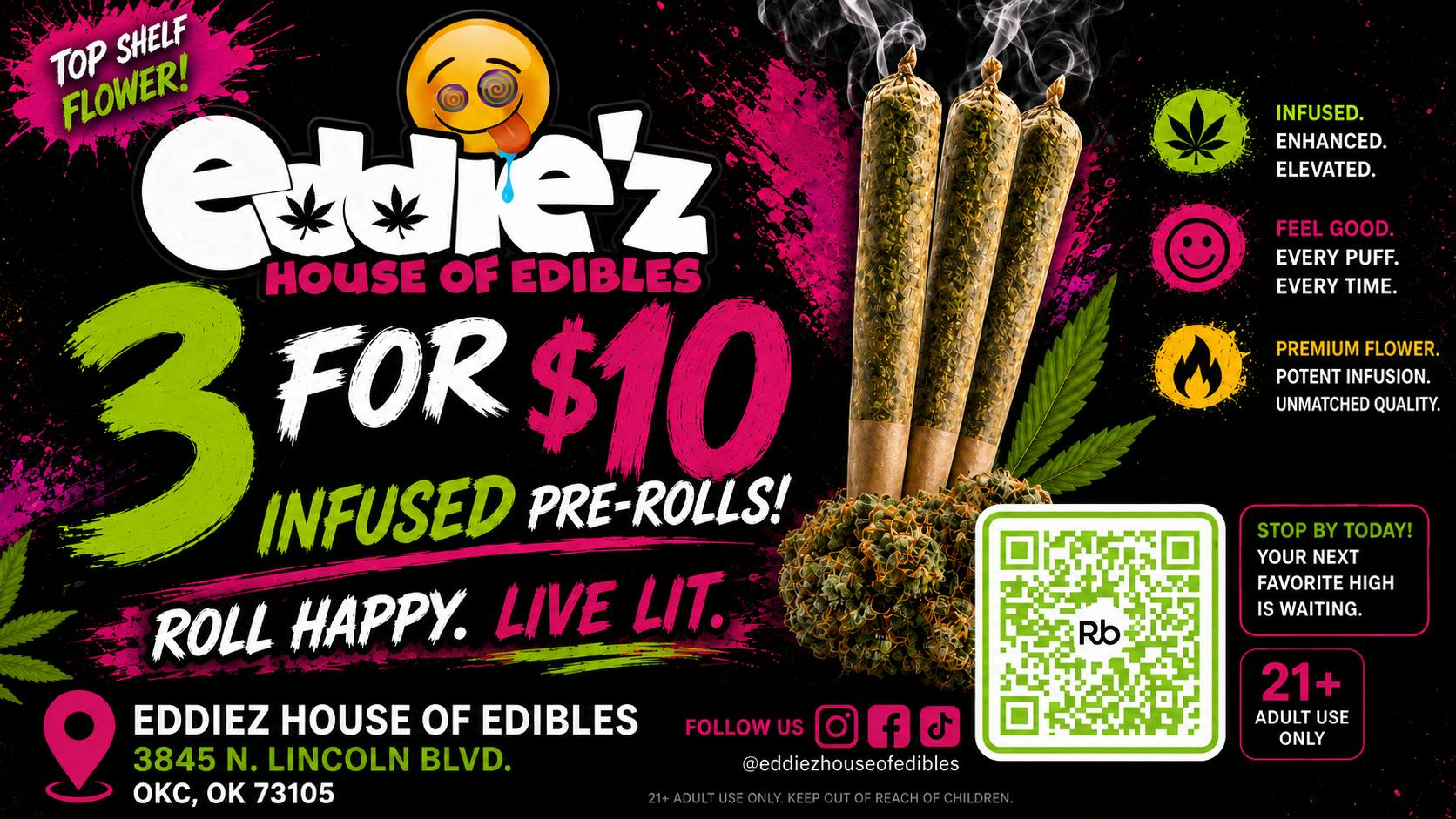 EDDIE'Z - HOUSE OF EDIBLES Infused Pre-roll 3 for 10