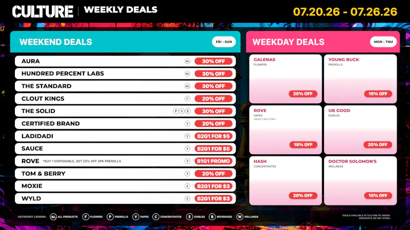 Culture Cannabis Club Christmas is July? Enjoy Massive Deals at Culture