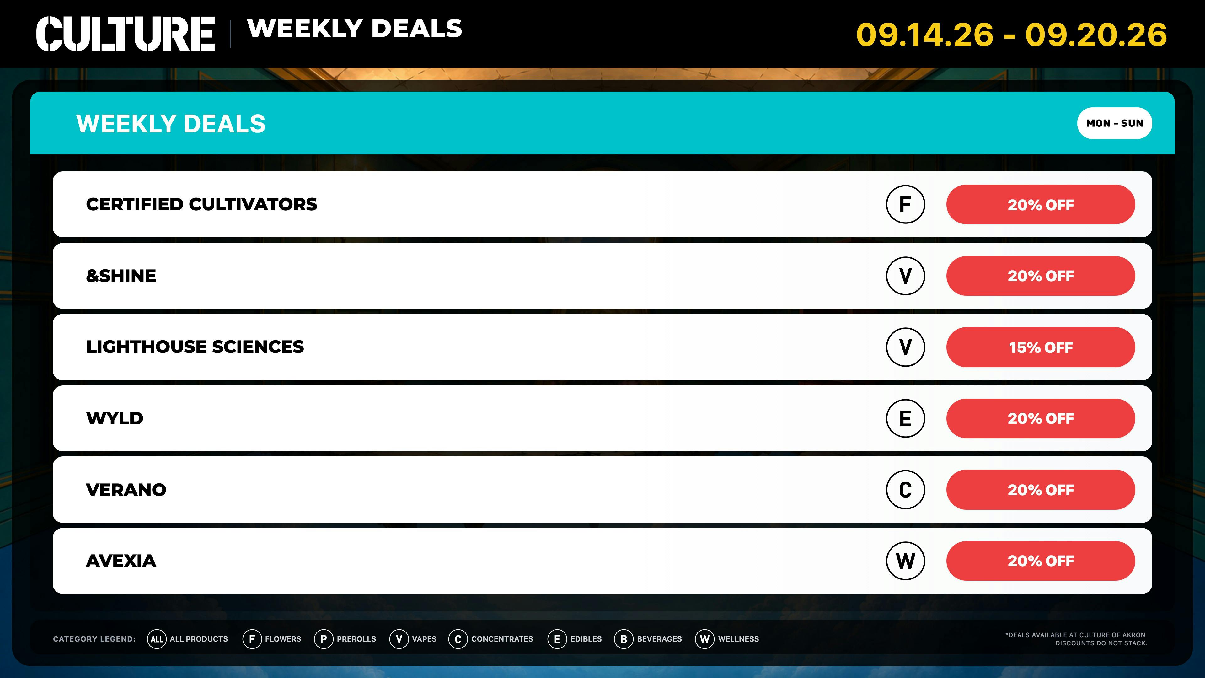 Culture Cannabis Club Weekly Deals While You Wait for Culture Day! 🍄
