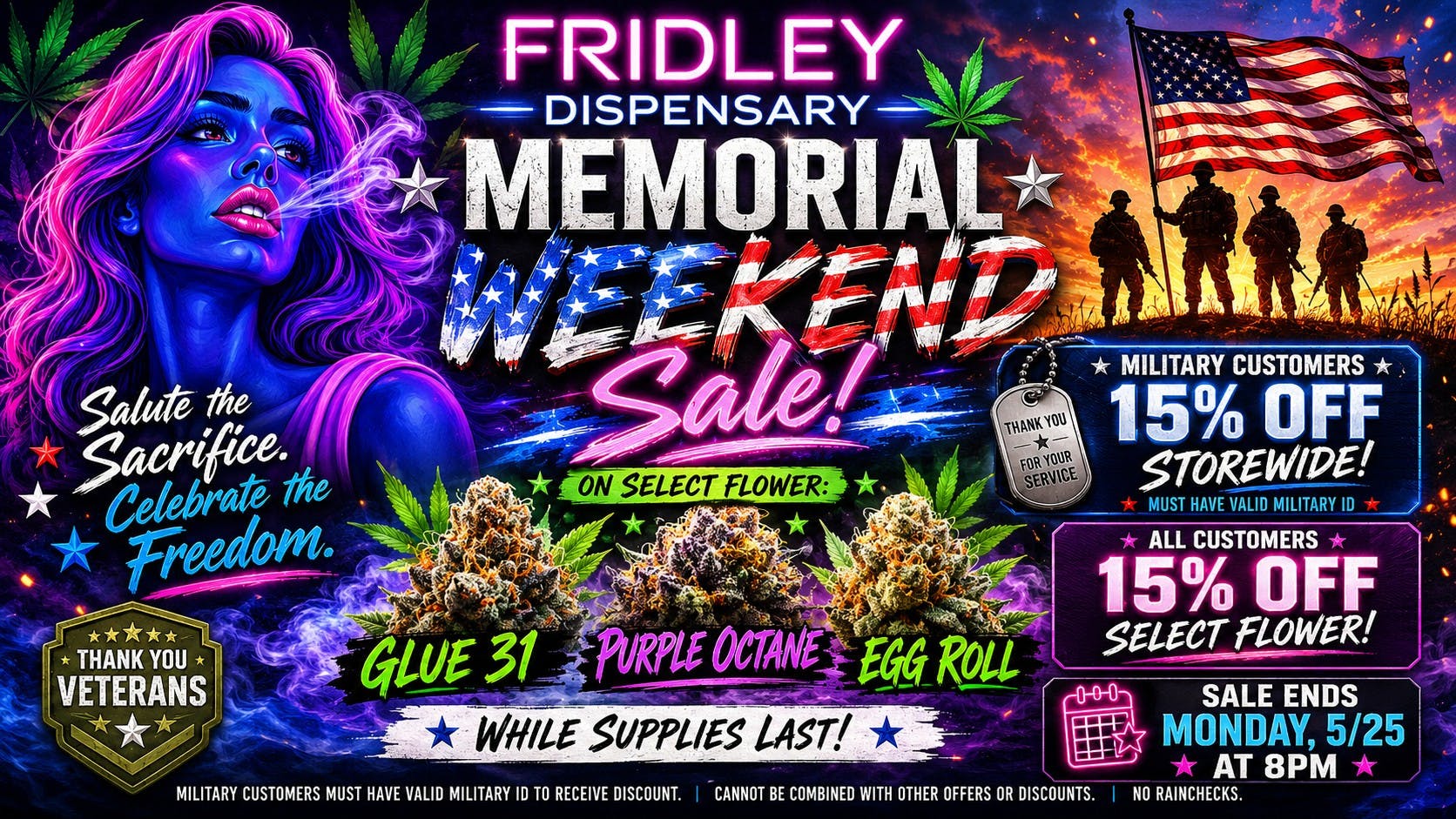 Fridley Dispensary Memorial weekend sale